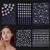 Andibro 5 fogli per viso con brillantini per festival, accessori per unghie, occhi, strass, autoadesivi per Halloween, trucco, festival, viso, unghie corpo