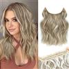 BUPPLER Extension per capelli da 30,5 cm, invisibili segreti, regolabili, allungamento sintetico, 4 clip sicure in pezzi per capelli, biondo cenere scuro misto con biondo
