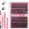 ANNAFRIS Ciglia Finte Ciuffetti 30D+40D Ciglia Finte Naturali D Curl 8-18mm DIY Extension Ciglia Fai da te Cluster Lashes(30D+40D)