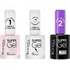 Rimmel London Set Smalti Unghie French Manicure, Nail Polish Effetto Gel a Lunga Durata, 001 Top Coat, 090 Porcelain, 091 English Rose