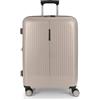 Gabol - Valigia media espandibile Brooklyn 45 x 65 x 27/30 cm - Bagaglio leggero 3,4 kg con capacità 70/77,8 l - 4 ruote doppie 360° e serratura TSA - Design spagnolo in polipropilene, beige, 45 x 27