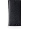 FANDARE Portafoglio Uomo Lungo Bifold Wallet Carte Stoccaggio per banconote Confezione Grande PU, Nero a, L, Portafoglio