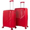 ITACA - Set valigie - Set Valigie Rigide Offerte. Valigia Grande Rigida, Valigia Media Rigida e Bagaglio a Mano. Set di Valigie con Lucchetto Combinazione TSA, Rosso