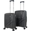 ITACA - Set valigie - Set Valigie Rigide Offerte. Valigia Grande Rigida, Valigia Media Rigida e Bagaglio a Mano. Set di Valigie con Lucchetto Combinazione TSA, Antracite