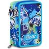 SJ GANG STYLE JAM GANG Astuccio Scuola 3 Zip, Sj Ever Cloudy Blue, Azzurro, Triplo Scomparto, Portapenne Attrezzato, 45 pezzi, Accessori Zaino, Scuola elementare, Bambino