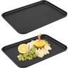 Qeapug 2 PzVassoio da Portata neri, Vassoio Plastica Rettangolare, Piatto da Portata, Vassoio Portaoggetti nera antiscivolo per casa, ufficio, camera da letto, caffè, cena, buffet (31 x 22,5 x 1,5 cm)