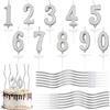 OPEIXSAYKOC 22 Pezzi Compleanno Candele Numeri, Numero 0 a 9 Glitter Torta Topper Decorazione, Candele di Compleanno Lunghe, Torta Numerale Candele, per Compleanni e Matrimonio Feste