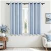 MRTREES Tende Lino Corte per Interni Finestre Cucina, Tende in Voile Semitrasparenti con Occhielli per Camera da Letto Moderna Soggiorno Salotto Eleganti 2 Pezzi, 140x160 cm, Blu