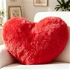 Qnbonrich Cuscino a forma di cuore, in peluche, a forma di cuore, cuscino decorativo, regalo romantico per compleanno, San Valentino o festa della mamma, per divano, letto (rosso)