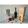 Guizzo Creart - Porta Bottiglie di Vino a Tema Valida come Idee Regalo, Scatola Portabottiglie Vino in Confezione 35.4x10.4x9.5 cm + Scritta Personalizzata, Porta Vino Scatola Legno, Box Made in Italy
