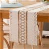 Miuyunya Runner da tavolo moderno tessuto juta naturale 30 x 80 bianco macramé boemo lavabile rustici rustici lino centro tavola decorativo salone per matrimoni feste battesimo vacanze
