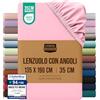 Utopia Bedding Lenzuolo con Angoli - 135x190cm - Rosa