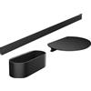 hansgrohe WallStoris - Set da vasca, set di accessori per il bagno senza forare, 3 pezzi, barra a parete, mensola bagno, cestino portaoggetti, accessori bagno, nero opaco, 27966670