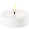 Piffany Copenhagen UYUNI Lighting Pillar LED Tealight 6,1 x 2 cm plastica con rivestimento in cera bianca - 6 ore funzione timer - nessun rischio di incendio, nessuna formazione di fuliggine e nessun