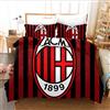 gaodashang Copripiumino Calcio Badge Biancheria da Letto 3D Kit Tessili per la casa in Tre Pezzi-AC Milan-King (200 * 230) -AC Milan
