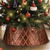 Lanpn Metallo Collana Albero di Natale 90cm, Gonne Albero di Natale Christmas Tree Collar Per Grande L Alberi Artificiali Interno Esterno - Decorazioni Natalizie (Rame, Rombo)