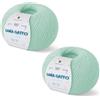 Kalapanta Gomitoli per lavoro a maglia e uncinetto, 100% Pura Lana Vergine Merino Extrafine by Lana Gatto. Linea Baby Soft bambini, neonati naturale con Aloe Vera, 100 g. 340 mt, (Verde - 8387, 2)