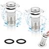 Suevut 2 Pezzi Tappo Lavandino Bagno, 34-40mm Filtro di scarico per lavandino,Tappi Bidet Universale Pop Up, Tappo Filtro con Filtro Per Capelli Per Tappo di Scarico Per Lavello da Appoggio
