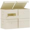 ENUMAIL Cubo di Stoccaggio in Tessuto con Manici,26x20x17cm,Grigio,4 Pezzi