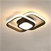 Elinkume Plafoniere a LED da 36 W, plafoniere regolabili a 3 colori per camera da letto, lampada da soggiorno creativa a doppio anello quadrato, lampada da corridoio, illuminazione da soffitto decorativa moder