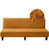 Surwin Copridivano Senza Braccioli Elasticizzato, Antimacchia Foglia Jacquard Inverno Peluche Fodera per Divano Letto Antiscivolo Lavabile Pieghevole Clic Clac Copri Divano (3 Posti,Giallo)