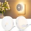 Yuinzin Luce Notturna Bambini con Retroilluminazione 2 Pezzi, Luci con Sensore di Movimento, AUTO/ON/OFF Luce Notturna da Presa, Luminosità Regolabili, per Cameretta, Corridoio, Bagno e Cucina - Bianco Caldo