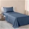 Caleffi - Lenzuola Letto Singolo Cotone 90x200 - Completo Lenzuola Letto Singolo Cotone con Angoli - Morbido, Traspirante e Ipoallergenico - Colore Vivo - Certificato Oeko Tex