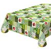 emmevi Tovaglia Antimacchia Tavolo Cucina Coccinella Bordata Cotone Plastificato MOD.CINZ8D 135x180 Verde