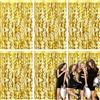 Shyllin 6x Tende Metalliche per Feste, 1 m x 2 m: Tenda Compleanno Scintillante per Compleanni, Matrimoni, Natale e Spettacoli Teatrali (Oro)