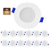 Leselux Faretti LED da Incasso per Cartongesso, 4W 370LM Luci da Incasso Bianco Caldo 2700K, Diametro Foro 65-85mm, Faretto da Incasso Ultrasottili 25mm, IP44 Luci Soffitto per Bagno Cucina, Set di 12
