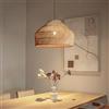 PANNN Lampadario Vintage E27 Rustico Lampada A Sospensione In Rattan Intrecciato A Mano Lamp Per Tavolo Da Pranzo In Stile Bohémien Adatta Per Soggiorni Sale Da Pranzo Cucine A Isola(60cm)