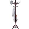 GIANTEX Appendiabiti da 184 cm, Scaffale per Abiti e Cappelli, Appendiabiti in Legno con 12 Ganci, Supporto per Ombrellone, Portabiti Autoportante, per Ingresso, Ufficio, Soggiorno (Marrone)