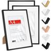 HIMEETIME® 3x Cornice Foto A4 21x29.7cm Alluminio spazzolato Nero,Passepartout 15X21cm,Cornice 21x30 Piccolo per FotoDisegni,Montaggio a parete o esposizione da tavolo