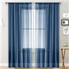 BOYOUTH Eleganti tende in voile trasparente a tinta unita, con tasca per asta, leggere, per camera da letto, soggiorno, hotel, 132 x 270 cm, blu navy, 2 pannelli