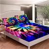 Loussiesd Set di biancheria da letto boho psichedelico adulti multicolore Tie Dye biancheria da letto boemo gitani con angoli in esotico tribù, della stanza 3 pezzi lenzuola king