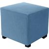 Hearda Fodera Ottomano Quadrato Jacquard,Tinta Unita Copri Pouf Elasticizzato Universale Copri Copertura Ottomano con Fondo Elastico Antiscivolo Fodere per Pouf Poggiapiedi (Azzurro A,S)