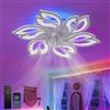 ZOMLBOF Lampadario Ventilatore da Soffitto Silenzioso RGB,Reversibile 6 Velocità Timer,Dimmerabile,Ventilatore Intelligente Soggiorno,Telecomando,Luce con Ventilatore da Soffitto Camere da Letto Bambini