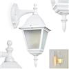 hofstein Lampada da parete per esterni Naofe, lampada da parete rivolta verso il basso in metallo/vetro in vetro bianco/latte, lampada da parete in stile classico country, E27, senza lampadina, IP44