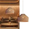 PANNN Lampadario Vintage E27 Rustico Lampada A Sospensione In Rattan Intrecciato A Mano Lamp Per Tavolo Da Pranzo In Stile Bohémien Adatta Per Soggiorni Sale Da Pranzo Cucine A Isola(40CM)