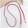 Anevous Catena in metallo, da 120 cm, con fibbie, in pelle, per borse a tracolla, colore rosso