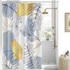 Uiiooazy Tenda Doccia Antimuffa, Uiiooazy Tenda da Doccia 150x180cm Blu Ciel Boho Chic Tropicale Astratta Foglie di Palma Giungla Tende da Bagno Tessuto Lavabile Impermeabile Tende Vasca da Bagno con 10 Anelli
