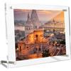 LAPONO Portafoto Cornice, Doppio Acrilica Foto Frame Trasparente 18x24cm Photo Frame Senza Cornici Multiuso Senza Cornice, Facile Da Installare per Stand in Scrivania o Tavola (A5)