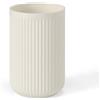 Inbagno Porta Spazzolini Bagno Bianco Crema Cannettato In Plastica Rigida - Linea Arizona | D 7,5 X H 12 Cm