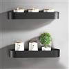 Bestdon Mensola Doccia Senza Foratura, Mensole Bagno Autoadesiva in Alluminio 30 cm, Mensole per Bagno da Parete Nero, 2 Pezzi