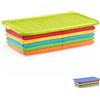 PALUPLUS Contenitore Portabiancheria, misura 60x40x17 cm e capacità 27 Lt, Box Trasparente con Coperchio, Organizer salvaspazio per Scarpe, Vestiti, Giocattoli -1149 (Verde)