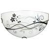 L+ Applique Diffusore in Vetro Circolare Mezza Luna Metallo Serigrafia per Camera da Letto Cucina Soggiorno E27 32x16cm
