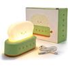 TaimeiMao Luce Notturna Bambini Toaster LED, Ricaricabile tramite USB, Lampada Bambini Notturna, Dimmerabile Lampada Notturna per Casa, Comodino, Scrivania, Decorazione per Bambini (Green Toast)