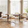 Zouron Sedie da cucina in rattan, set di 4, sedie da pranzo moderne di metà secolo, sedie da cucina senza braccioli con schienale in rattan intrecciato, gambe in metallo, marrone