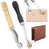 SOGHO 2 cartamodelli, rotella per fotocopiatrice, strumento per cucire, rotella con manico in legno, dentata, con manico in legno, per sartoria, punto croce, cucito, pelle, carta
