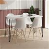 AKKE Tavolo da Pranzo Cucina - 90x60- Altezza 73 cm - Gambe del Tavolo Nere in Metallo -BiałyHairpin